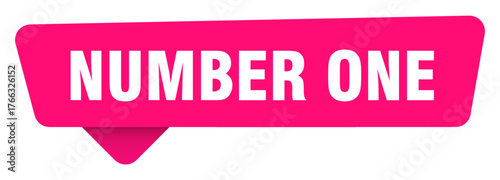 number one magenta sticker isolated on transpatent background. number one sign