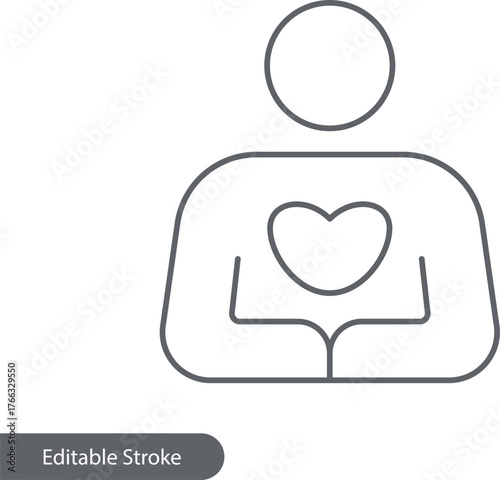 Patient Care Line Icon, Isolated Medical Concept Graphic on Transparent Background