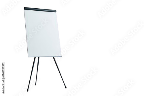 Blank White Easel On Black Background Isolated Studio Shot