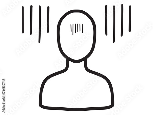 落ち込んでいる人とガーンの表現に使う線