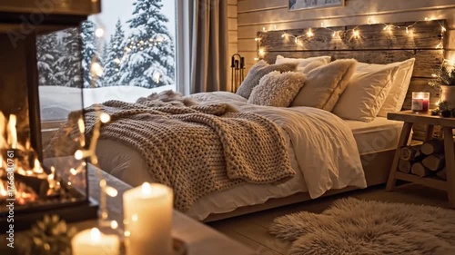 Luxury bedroom with candles 