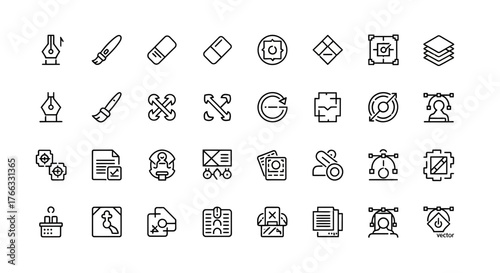 Graphic Design Vector Icons for Printing and and Digital Editing