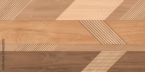 wooden strips laminate design, wood texture background panel brick work wall cladding backdrop furniture interior design, floor tiles random design © PK