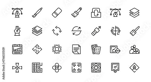  Line Icons for Editing and Design Tools