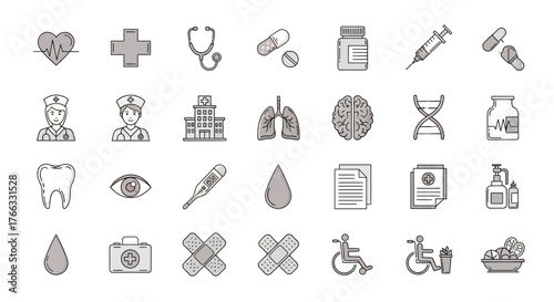 Healthcare Medical Icons Collection Stock Image