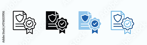 Quality Assurance Icon Sheet Multiple Style Collection Isolated Vector