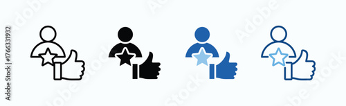 Recognition Icon Sheet Multiple Style Collection Isolated Vector
