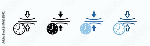 Pressure Icon Sheet Multiple Style Collection Isolated Vector