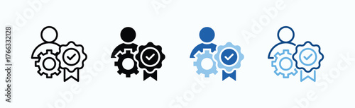 Best Employee Icon Sheet Multiple Style Collection Isolated Vector