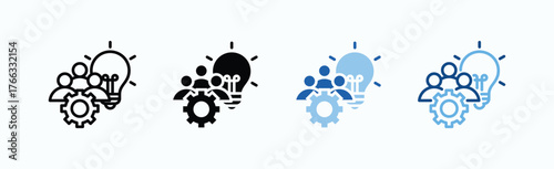 Creative Team Icon Sheet Multiple Style Collection Isolated Vector