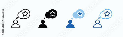 Expectations Icon Sheet Multiple Style Collection Isolated Vector