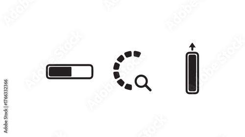 A set of loading bar icons for web design on a white background, template design, load symbol, interface concept, vector illustration