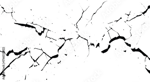 Cracked Paint Wall Detail. Abstract Grunge Surface Fracture