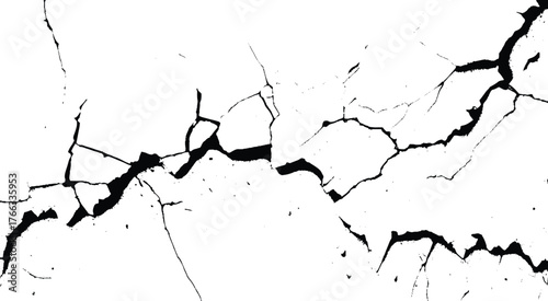 Split Stone or Concrete Surface. Worn and Weathered Wall Cracks
