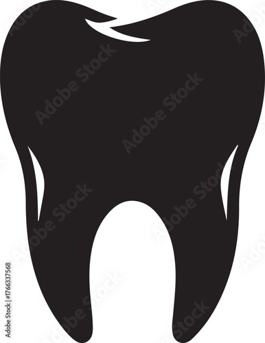 teeth silhouette on white background