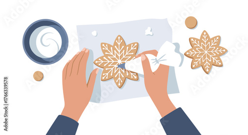 Get into the holiday spirit decorating gingerbread cookies with icing for a delicious treat, perfect for festive baking projects and delightful homemade gifts this Christmas season