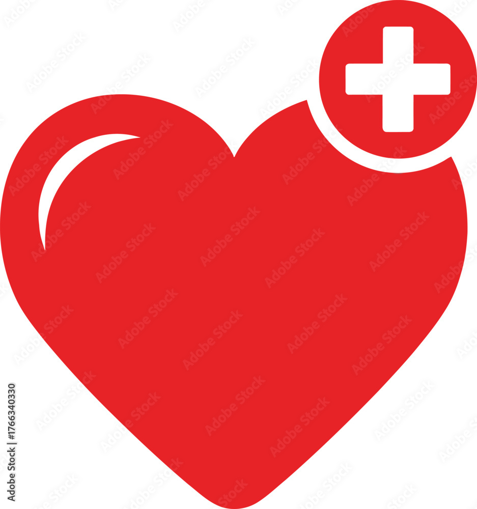Obraz premium Simple red heart icon silhouette design element for romantic themes and valentine s day celebrations