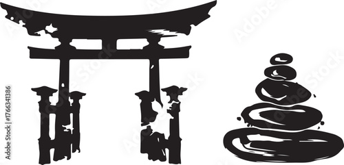 japanese temple in japan vector art