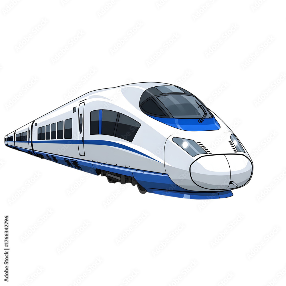 Naklejka premium Modern high speed train isolated on transparent background