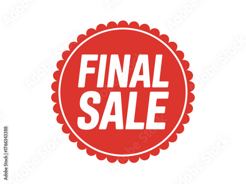 Final sale sticker with scalloped edges on a white background