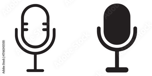 Microphone icons for audio recording and voice input