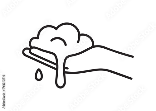 Foam on hand Line art vector