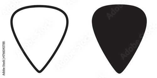 Guitar pick outline and solid shape comparison