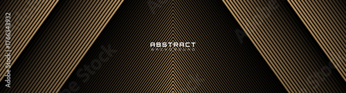 3D brown lines techno abstract background overlap layer on dark space with arrows effect decoration. Modern graphic design element stripes style concept for web, poster, flyer, card or brochure cover
