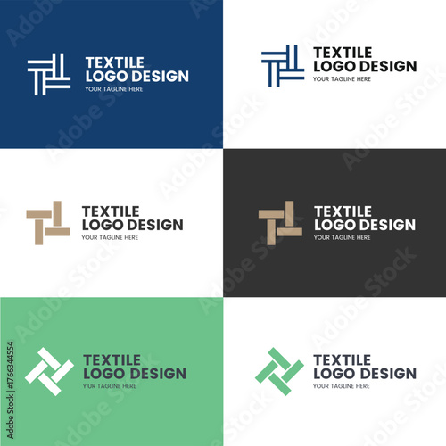 Modern textile logo design template collection for branding and corporate identity, perfect for fashion, apparel, or home decor businesses
