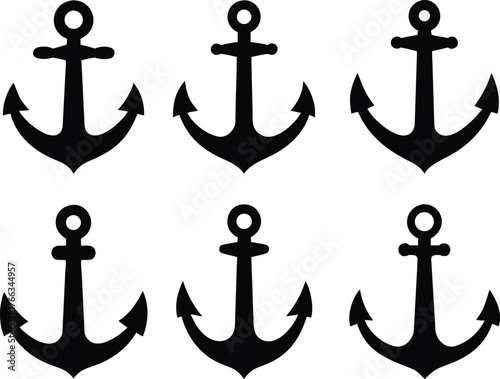 Anchor silhouette, ship anchor, nautical anchor, anchor icon, anchor symbol, black anchor, anchor design, anchor illustration, anchor vector
