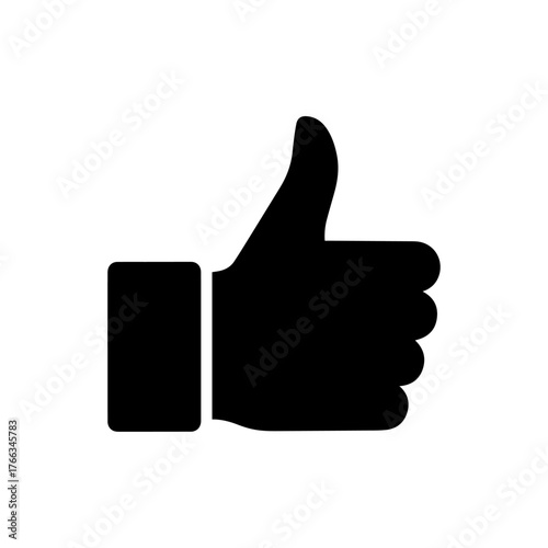 Black silhouette of a thumbs up gesture