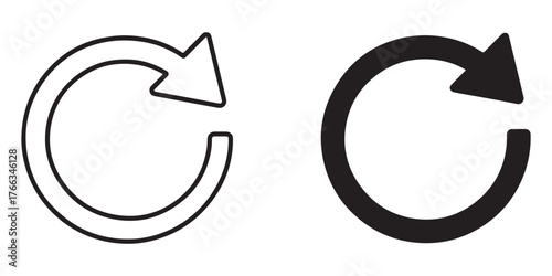 Refresh and reload icon set circular arrows for digital interfaces