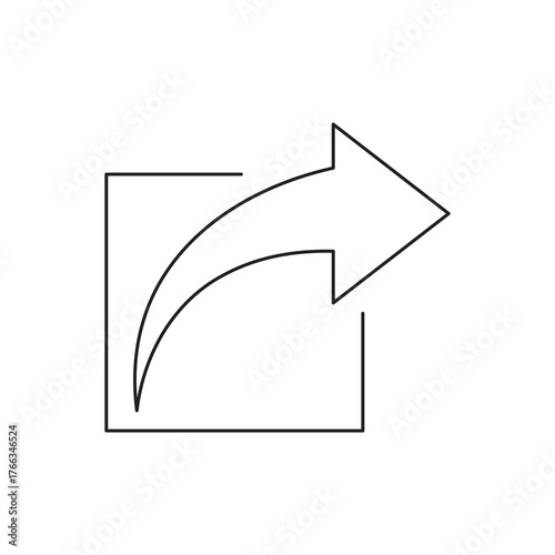 Export or Share Out of Box Outline Vector Icon