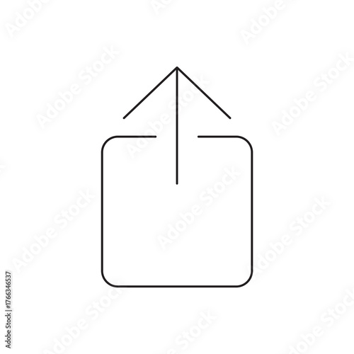 Upload or Send File from Box Outline Icon