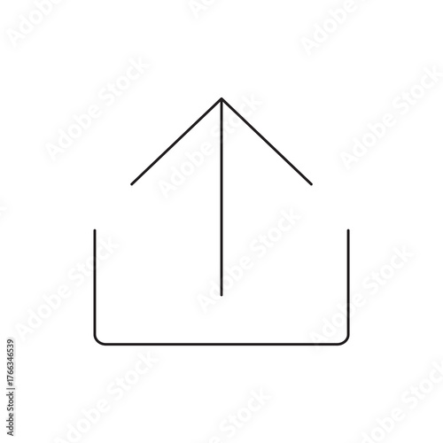 Simple Upward Arrow Outline Icon for Uploading