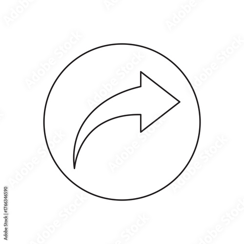 Circular Share or Forward Arrow Outline Icon
