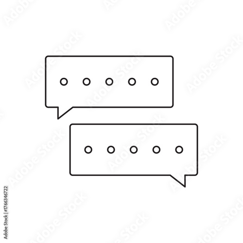 Two Separated Dialogue Message Bubbles Outline Icon