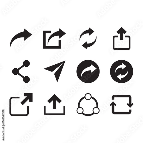 Comprehensive Filled Icons for All Arrow and Share Actions