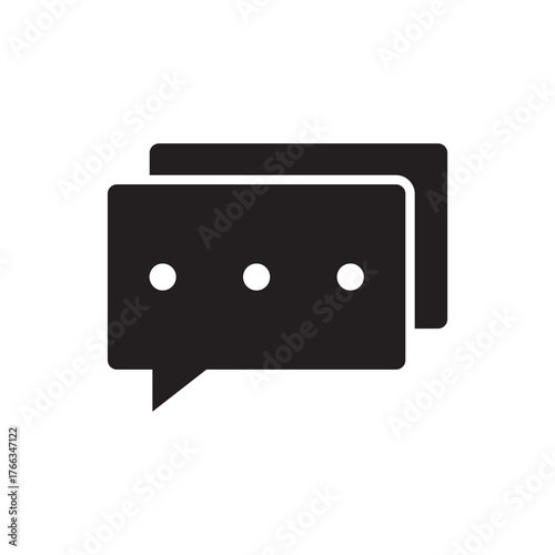 Solid Double Overlapping Chat Speech Bubbles Icon