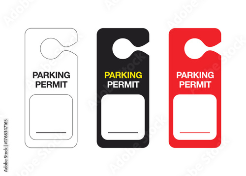 Parking Permit Car Mirror Hanger Template. Customizable Template for Vehicles, Reserved Parking, Event Passes, and Access Control. Perfect for Offices, Apartments, Hotels, and Businesses