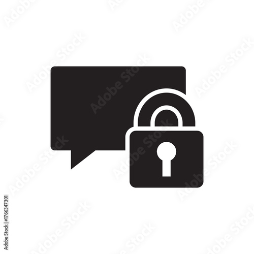 Solid Private Locked Chat Message Icon