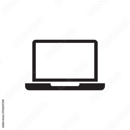Solid Minimalist Modern Laptop Computer Icon