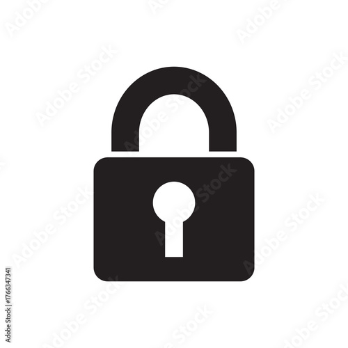 Solid Closed Padlock for Security and Privacy Icon