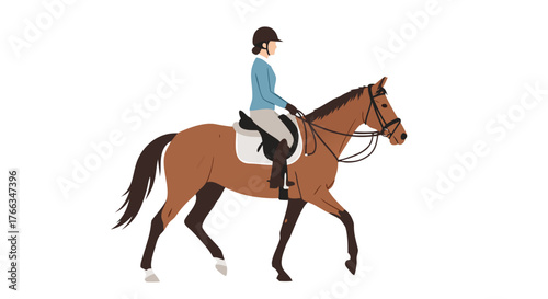 Equestrian Woman in Riding Gear on Horseback, Depicting the Grace and Skill of Horse Riding and Equestrian Sports