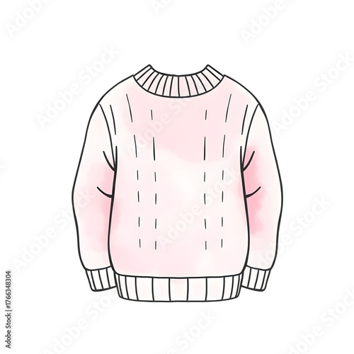 pink cozy sweatshirt watercolor illustration