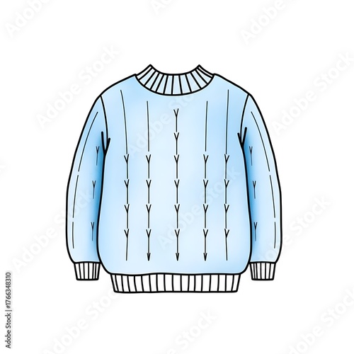 blue cozy sweatshirt watercolor illustration