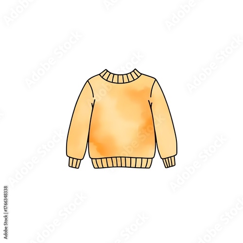 orange cozy sweatshirt watercolor illustration