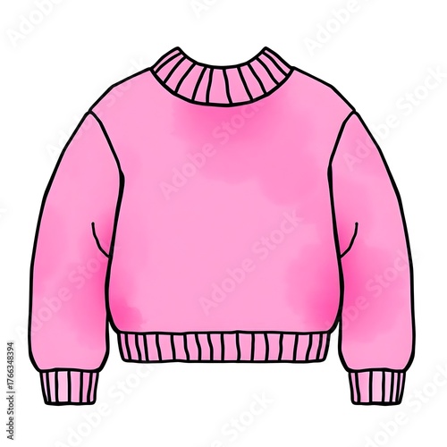 pink cozy sweatshirt watercolor illustration