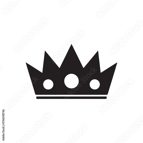Simple black crown icon with three circles