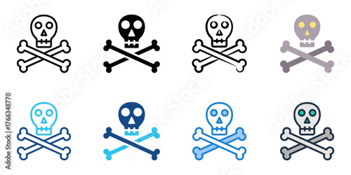 Skeleton icon set multiple style collection 
